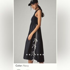 Daily Practice Bowline Midi Navy Sleeveless Dress Small Sold Out Anthropologie